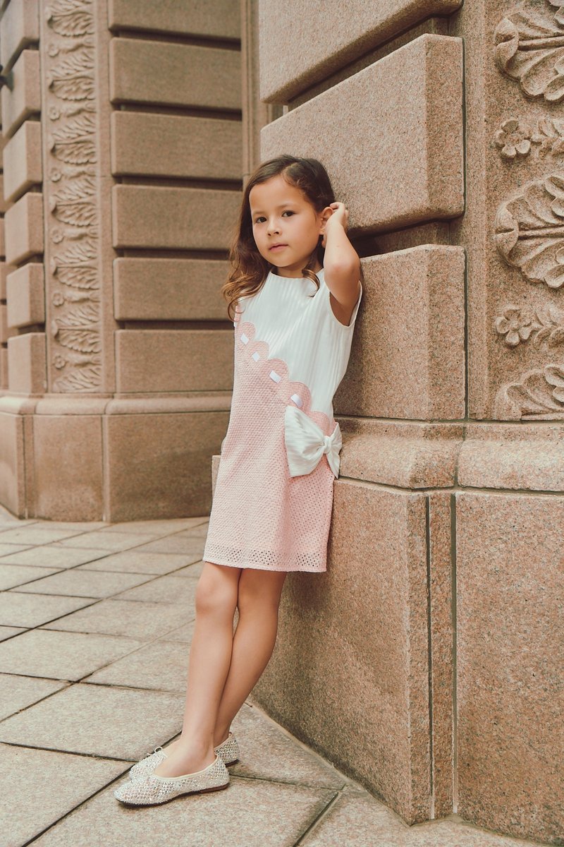 Luxury系列-欧若拉甜心公主洋装 - 童装裙 - 棉．麻 粉红色