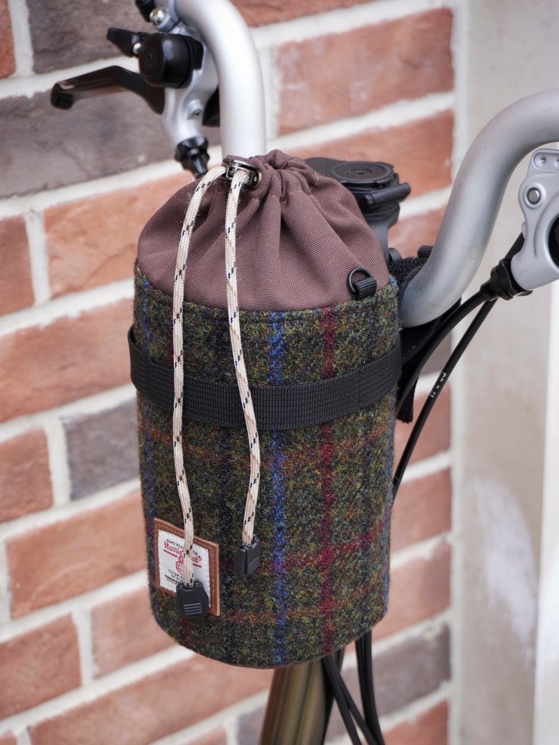 Brompton 自行车包/单车水壶架 车前包车头包 格纹复古造型 - 自行车/周边 - 羊毛 蓝色