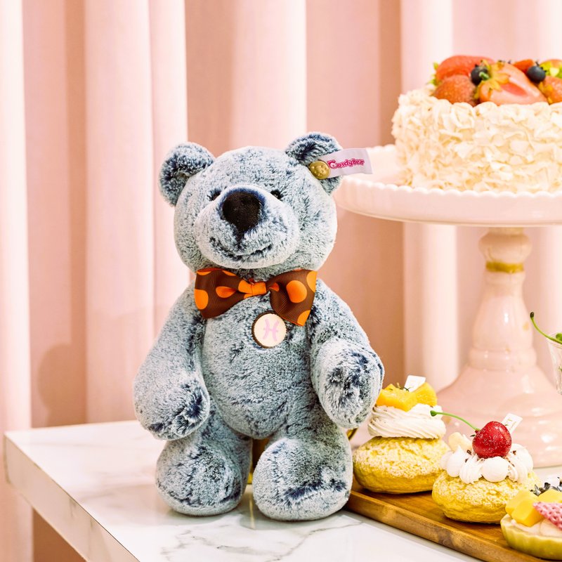 CANDY BEAR 十二星座熊系列 双鱼座 Pisces 28cm 磁力双手雪绒熊 - 玩偶/公仔 - 聚酯纤维 灰色