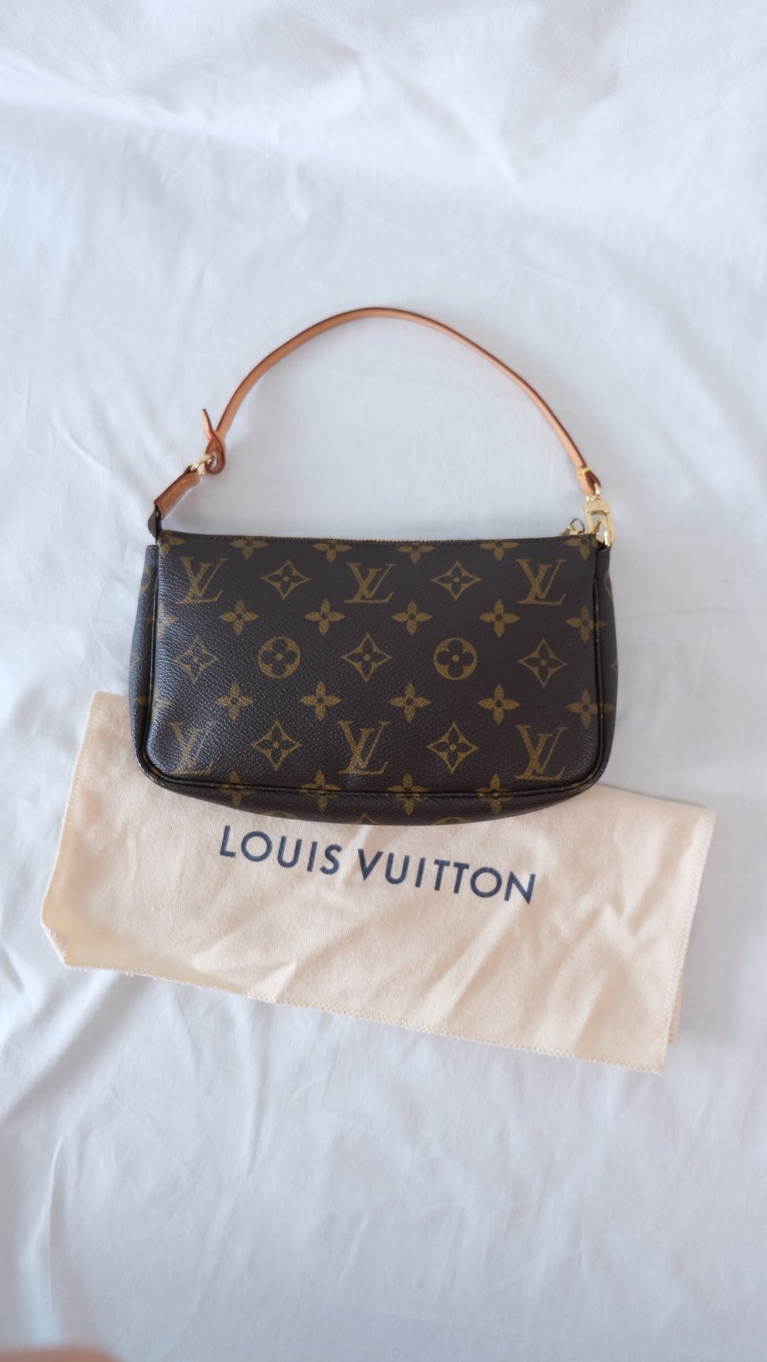 Louis Vuitton monogram pochette LV 老花手拿包 大麻雀包 - 侧背包/斜挎包 - 真皮 咖啡色
