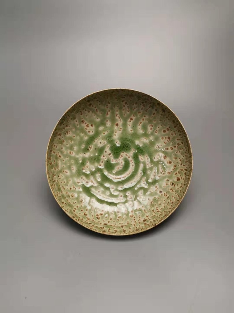 四象食器.盘—手工陶泥餐盘/翡翠枝芽 - 盘子/餐盘/盘架 - 陶 多色