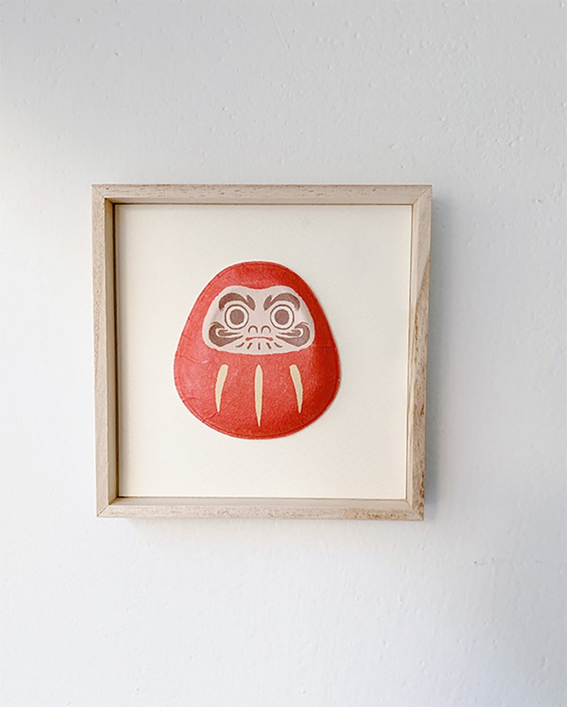 【新年礼物】达摩不倒翁缘起招福和纸挂饰 /小国和纸 - 摆饰 - 纸 红色