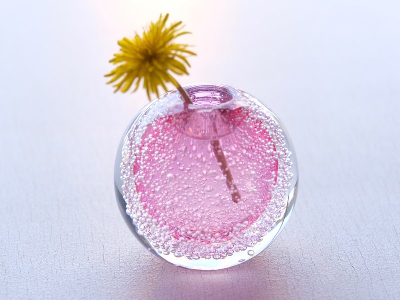 泡の一輪挿し　ゴールドルビー - 花瓶/陶器 - 玻璃 粉红色
