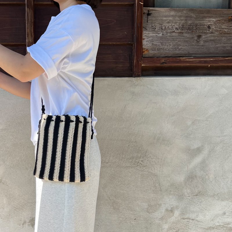 条纹编织包-大款 - 侧背包/斜挎包 - 棉．麻 