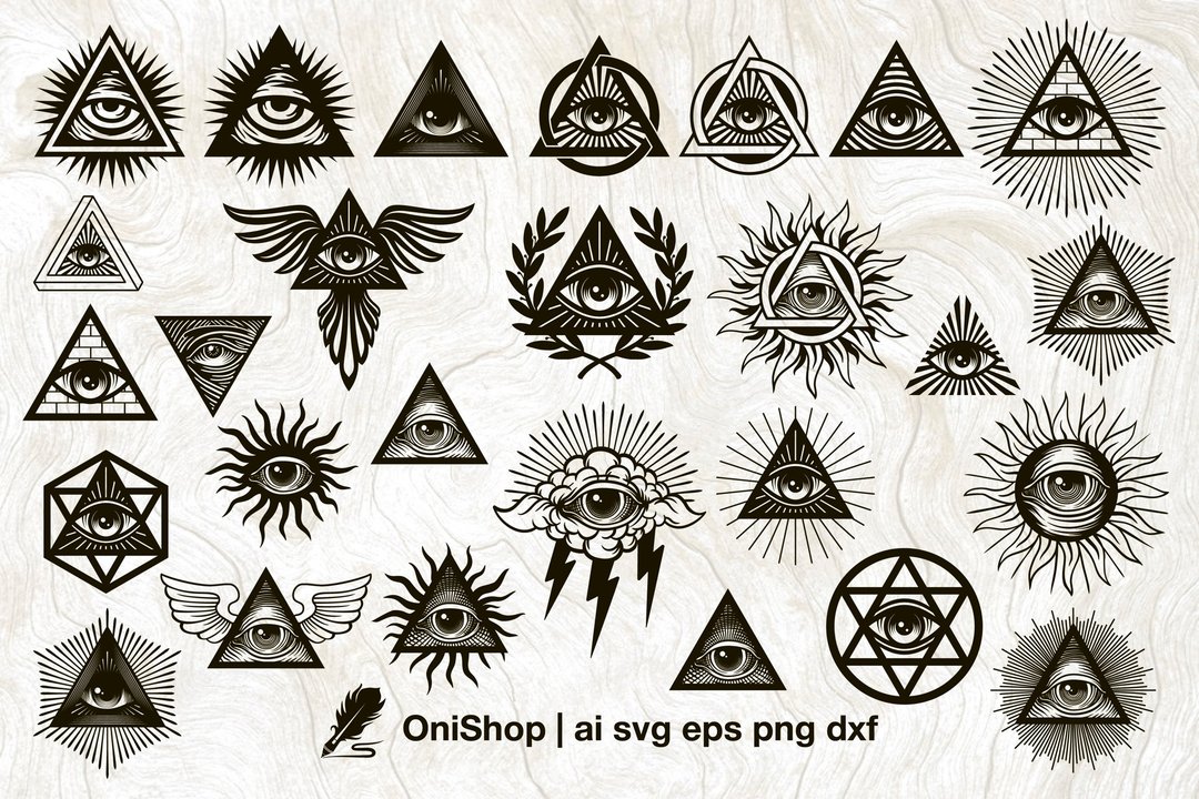 Eye of providence svg bundle, 27 options all seeing eye pack, eye set - 其他数码设计 - 其他材质 
