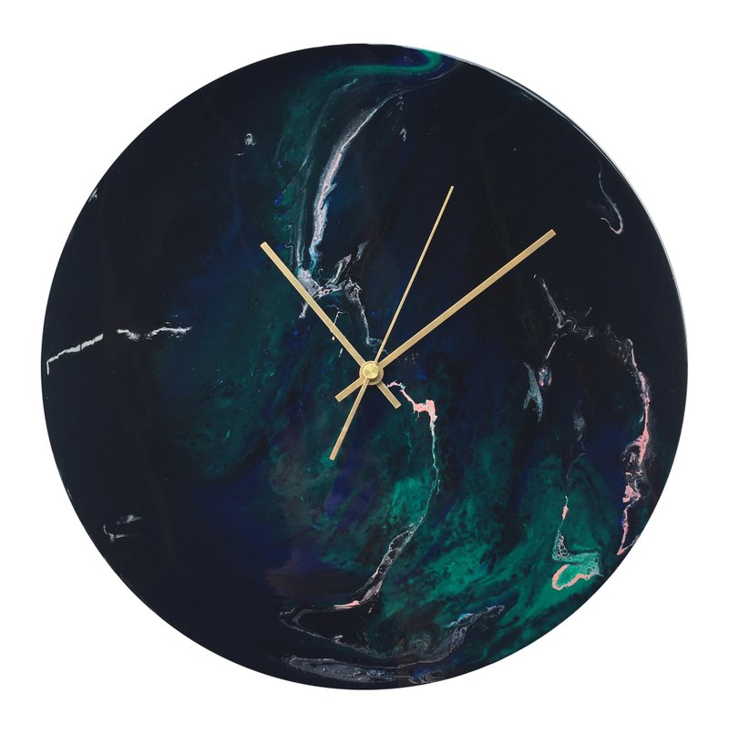 【北极光・月球体・手工挂钟】30cm - 时钟/闹钟 - 塑料 多色