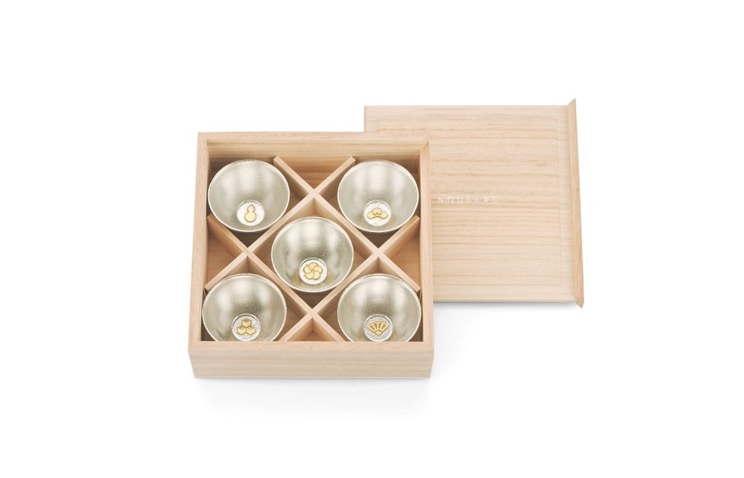 吉祥纹造型杯 - 5入 - 酒杯/酒器 - 贵金属 银色