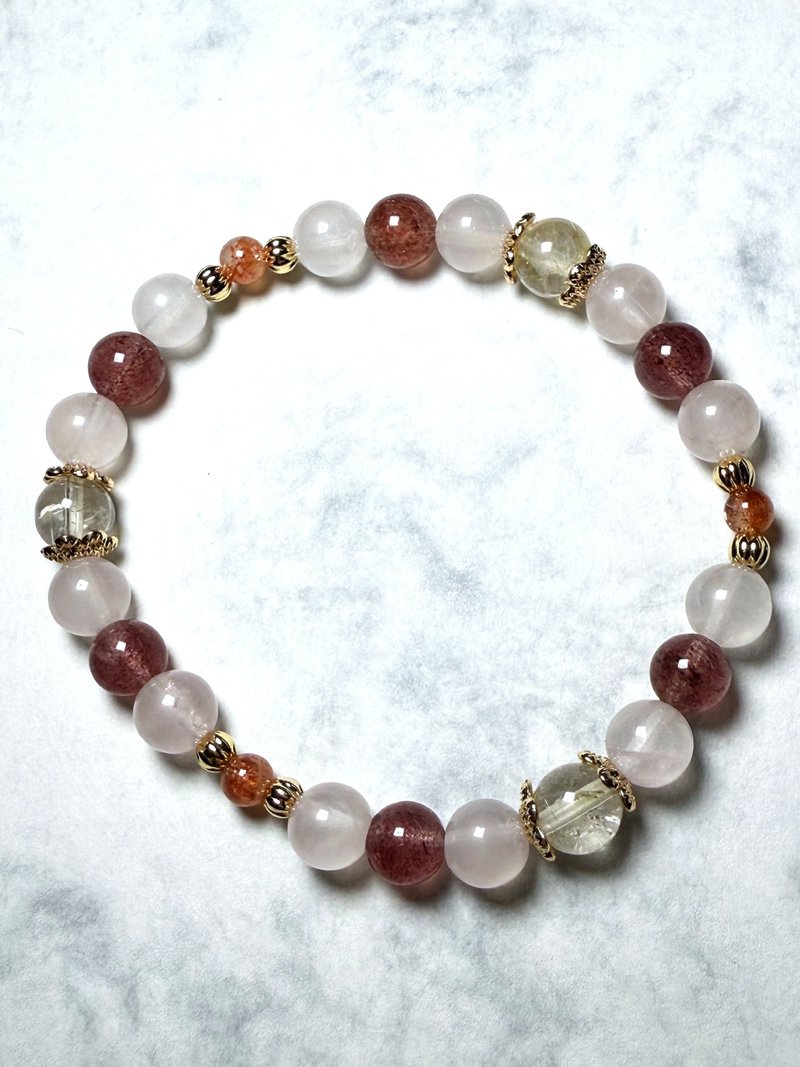 樱花2|水晶手链|定制化|粉水晶|白水晶|草莓晶|金太阳|钛晶 - 手链/手环 - 水晶 