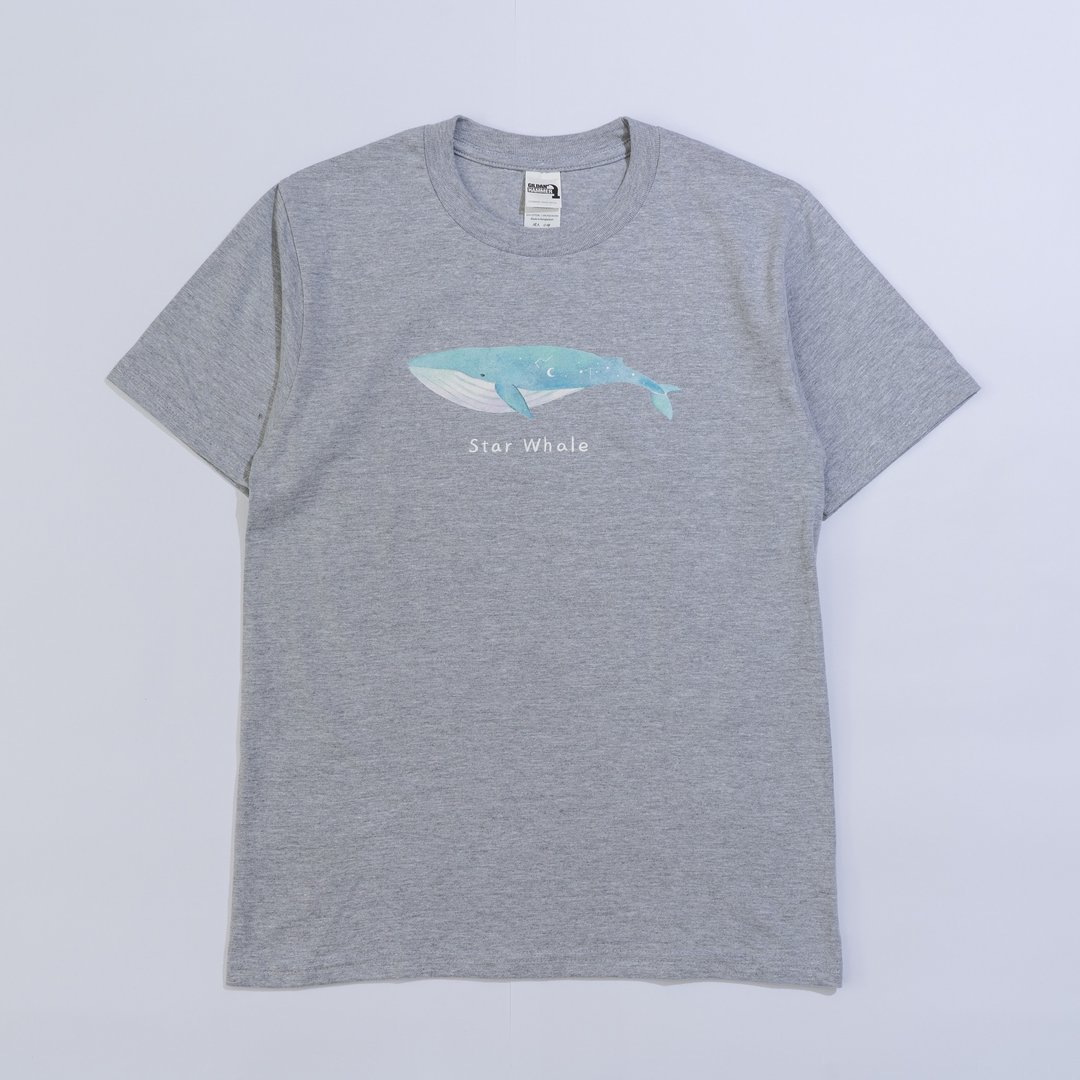 | 微光Ocean | 插画T-shirt_星辰鲸 - 男装上衣/T 恤 - 棉 