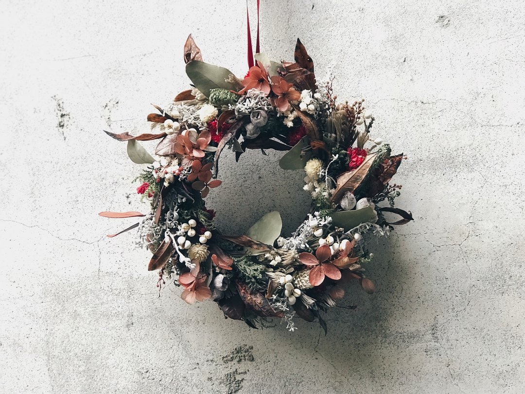 Flower Wreath!!【智慧女神-Athena】干燥花圈 布置 送人 圣诞节 - 摆饰 - 植物．花 红色