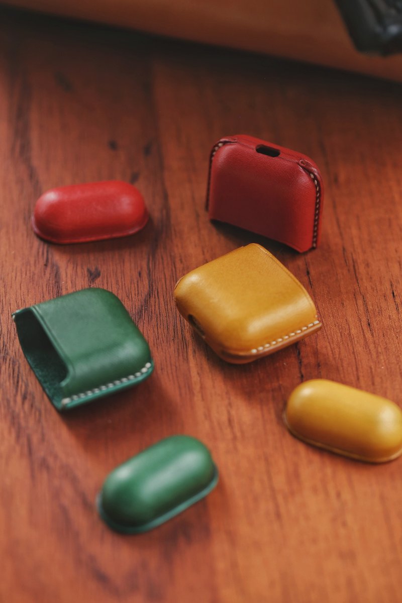 纯手工植鞣革塑形AirPods 皮革套 蘋果無綫耳機保護套 - 数码小物 - 真皮 