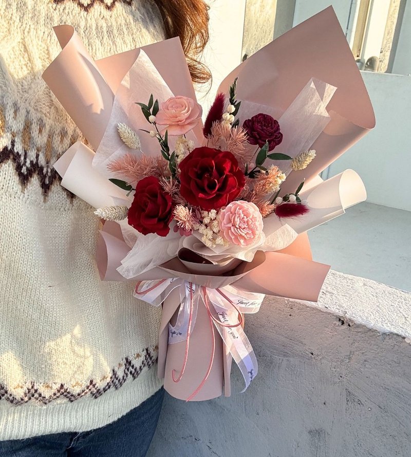 愈心花艺 | 怦然心语永生花束 情人节花束/告白花束/求婚花束 - 干燥花/捧花 - 植物．花 