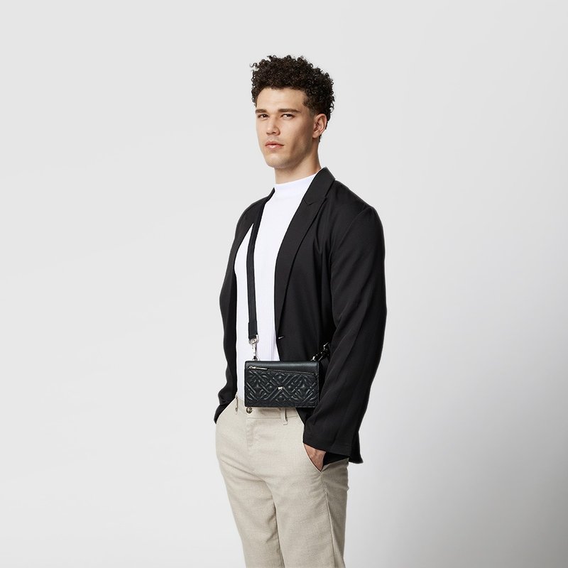 【免费升级送礼包装】洛克 9卡万用手机包-黑色/BF527-731-BK - 皮夹/钱包 - 真皮 黑色