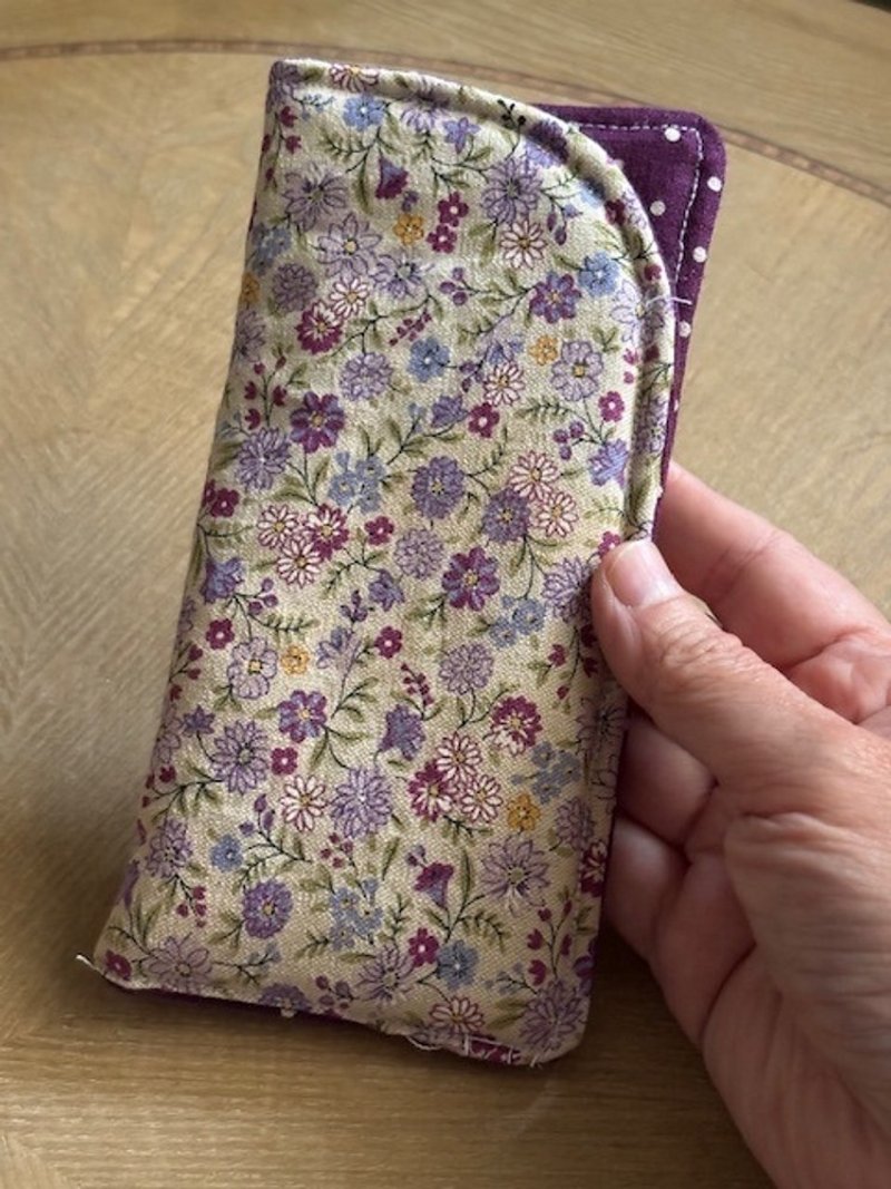 欧蕾塔手作***简易棉麻眼镜袋 - 化妆包/杂物包 - 棉．麻 紫色