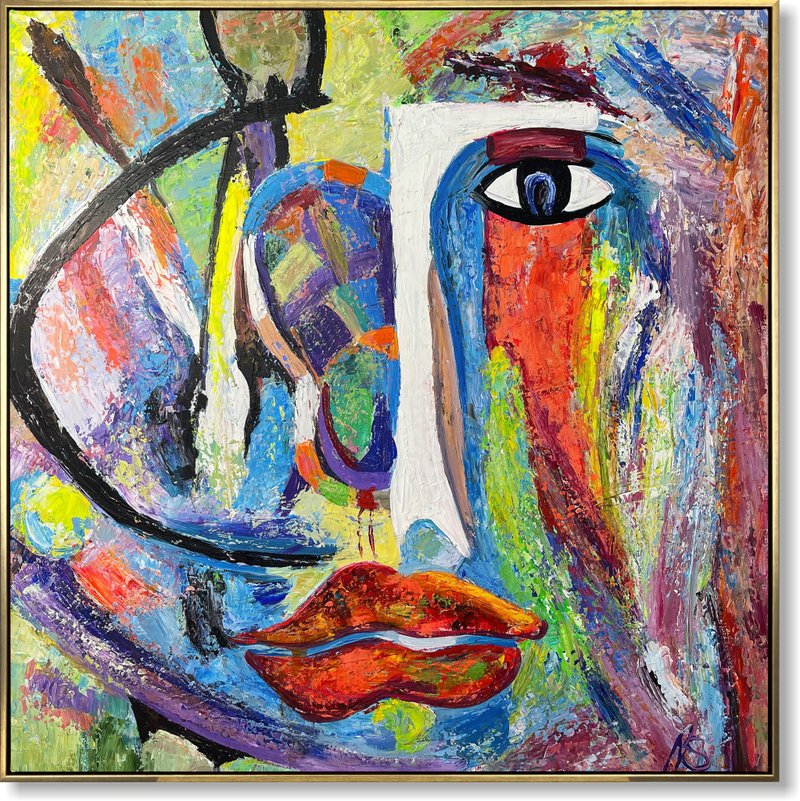 帆布抽象画大型墙艺术帆布彩色绘画生活方式 - 墙贴/壁贴 - 压克力 多色