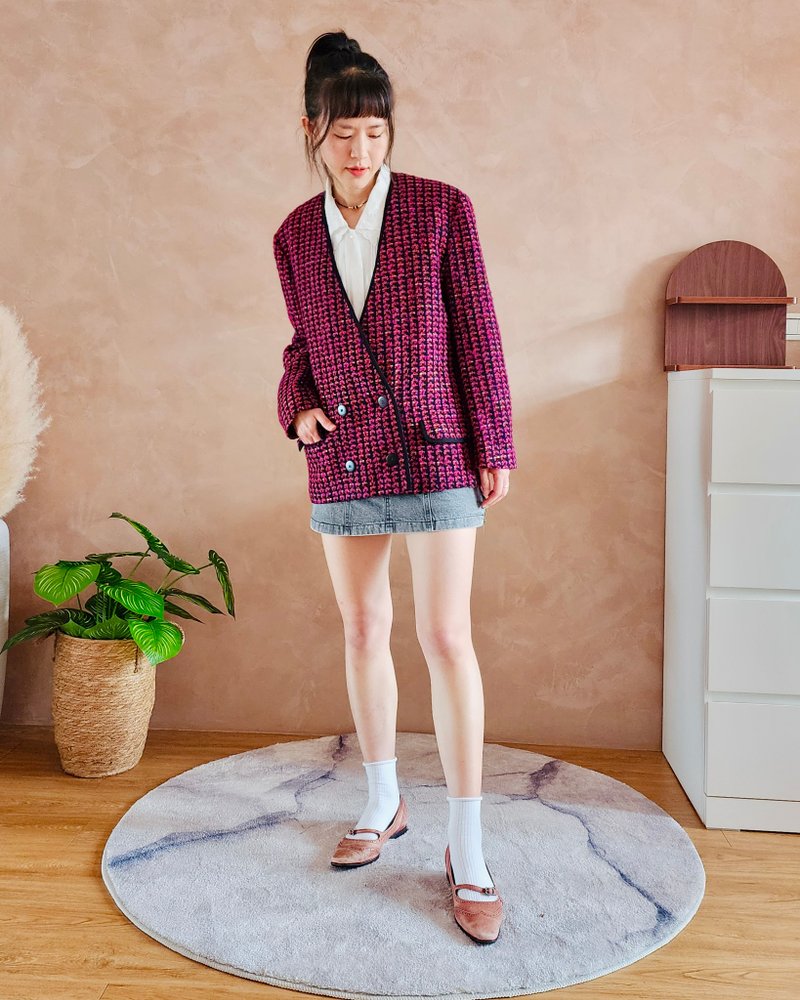 英国制古董毛料外套【日本古董衣】永续是最奢华的精品 - 女装西装外套/风衣 - 羊毛 红色