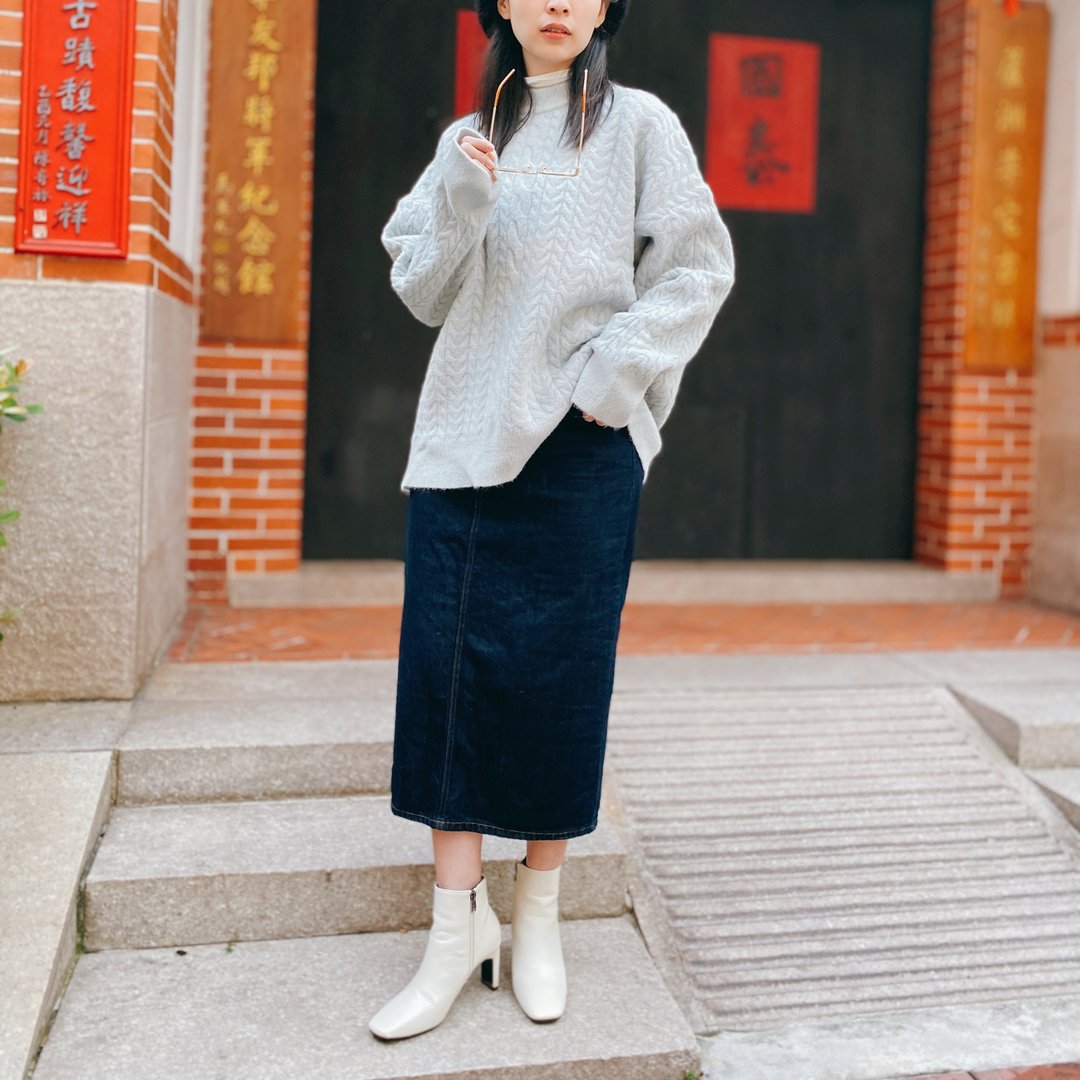 手绣小鹅/ 麻花织纹毛衣 - 女装针织衫/毛衣 - 其他材质 蓝色