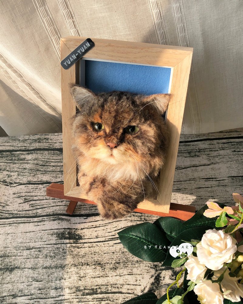 定制化宠物羊毛毡 拟真猫咪狗狗 - 订制抱枕/饰品 - 羊毛 