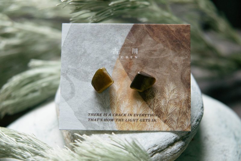 CRACK | 矿物系耳环 |  EARRINGS - 耳环/耳夹 - 玉石 咖啡色