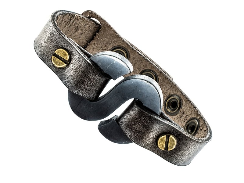 次石墨真皮手链 - 手链/手环 - 真皮 咖啡色