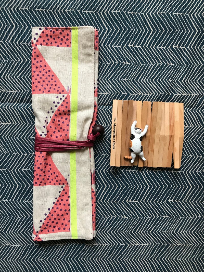 芝麻三明治粉红萤光版 - 筷子/筷架 - 棉．麻 粉红色