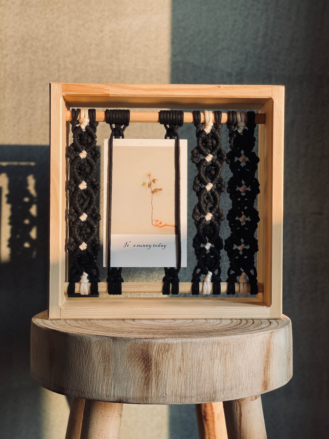 Macrame  桌边编织实木相框 - 摆饰 - 棉 