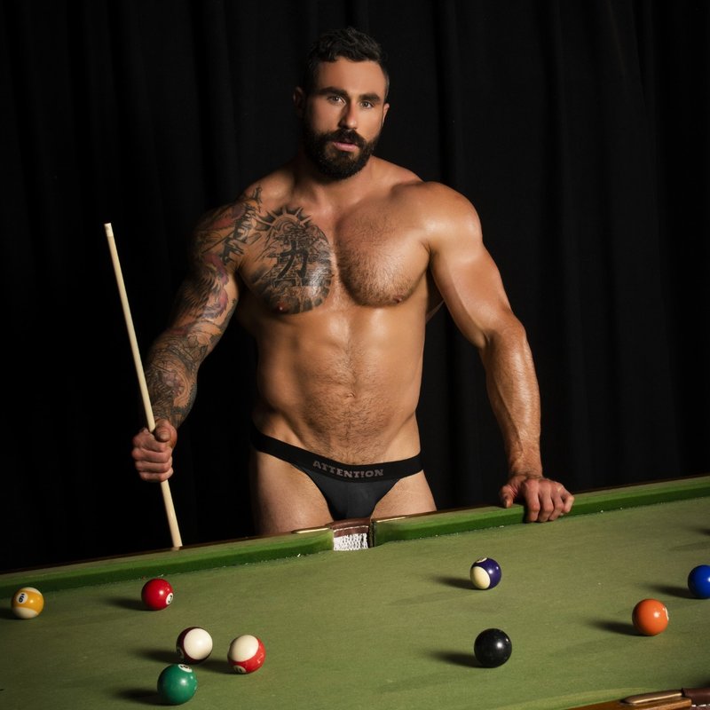 AttentionWear 美神男后空提臀内裤【冥王黑】│ATTENTION 丁字 - 男士内衣裤 - 尼龙 黑色