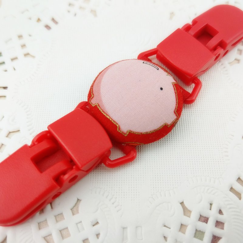 开运猪扑满。手帕夹 - 围嘴/口水巾 - 棉．麻 红色