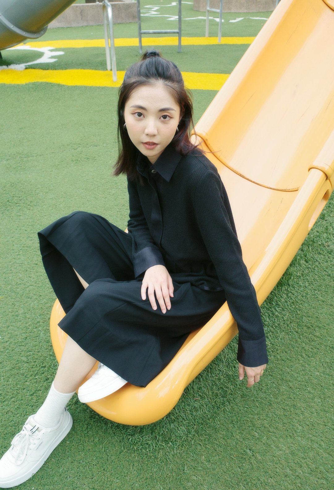 UUIN   _ 黑网衬衫 - 女装上衣 - 聚酯纤维 黑色