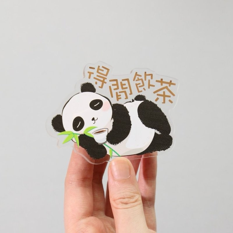 得闲饮茶熊猫磁石贴 - 香港特色系列 - 冰箱贴/磁贴 - 塑料 多色