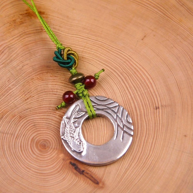 双面雕刻纯银挂饰 - 吊饰 - 纯银 银色