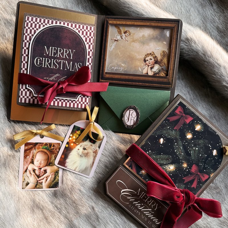 【圣诞之星手工书】圣诞卡片/相册/情侣礼物 - 卡片/明信片 - 纸 红色