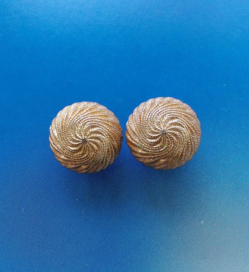 Vintage Jewelry 西洋古董饰品 TRIFARI 简约 金色调 夹式耳环 - 耳环/耳夹 - 其他金属 金色