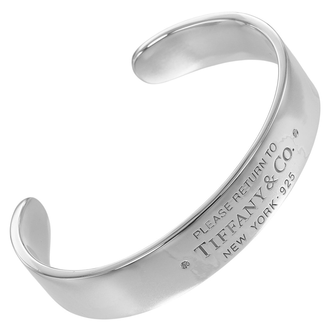 【日本直寄】蒂芙尼 手镯 Return to Tiffany 窄版 银 925 钻石 约 32g TIFFANY&Co.【二手】A 级 - 手链/手环 - 银 银色