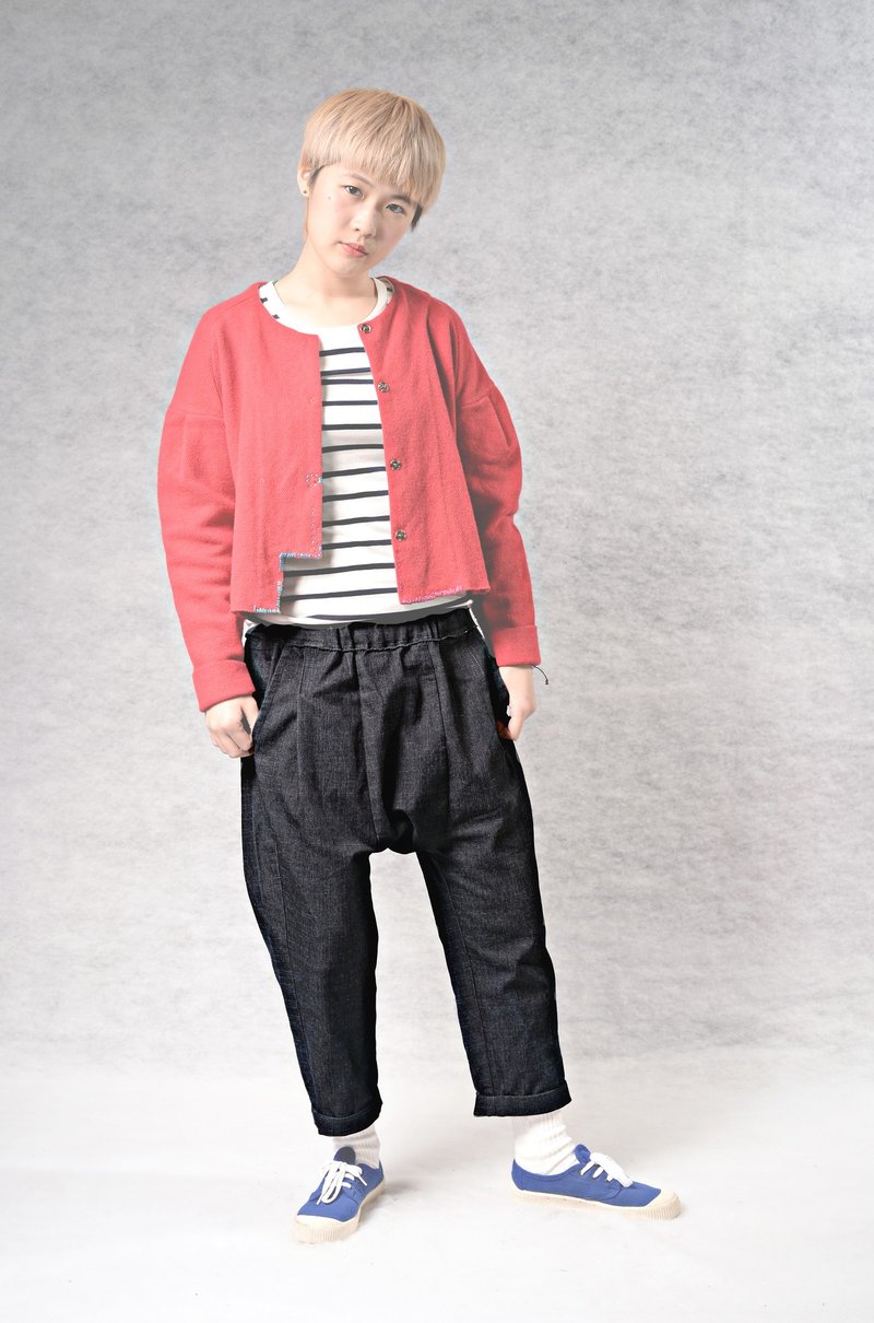 挺括酷感牛仔飞鼠裤 - 女装长裤 - 棉．麻 