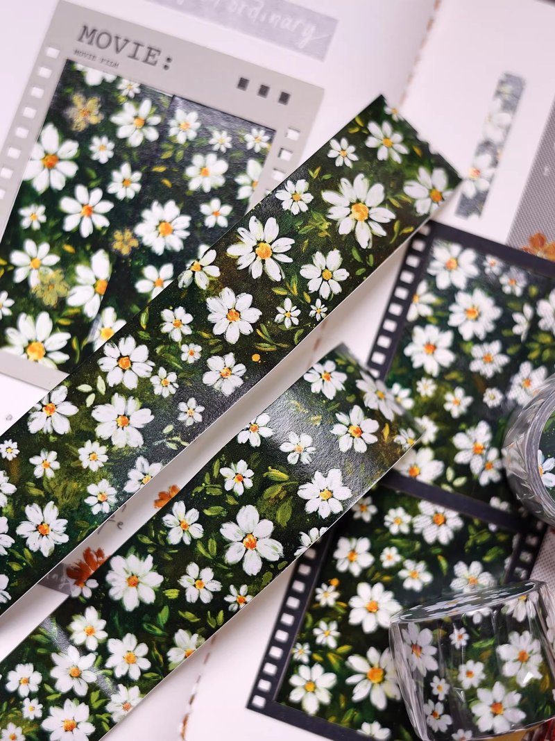 绿野  轻复古盐系小花百搭打底和纸手帐胶带 - 纸胶带 - 纸 卡其色