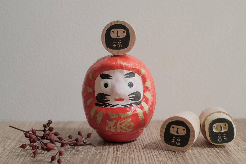 【手刻印章】小福神 - 印章/印台 - 橡胶 卡其色