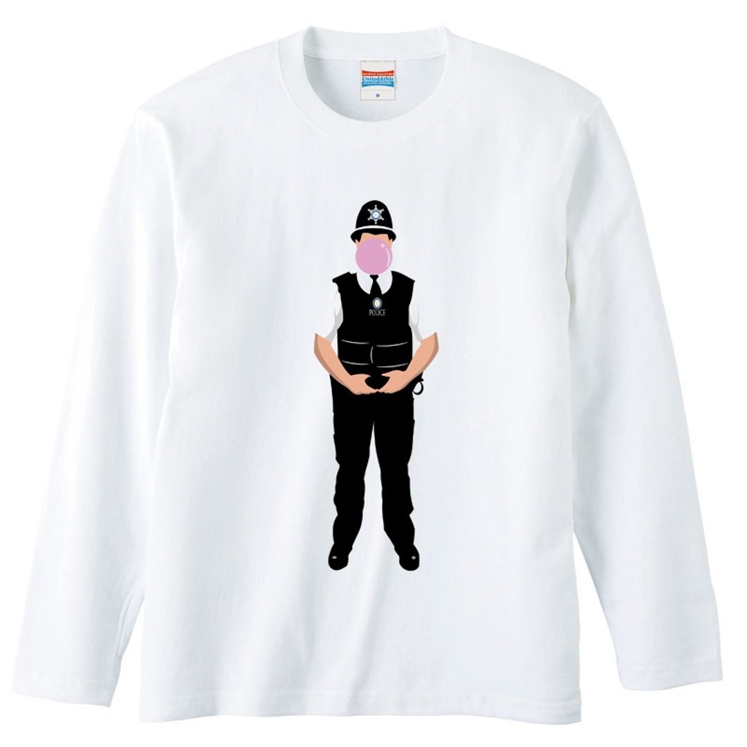 Long sleeve T-shirt / Balloon gum 2 - 男装上衣/T 恤 - 棉．麻 白色