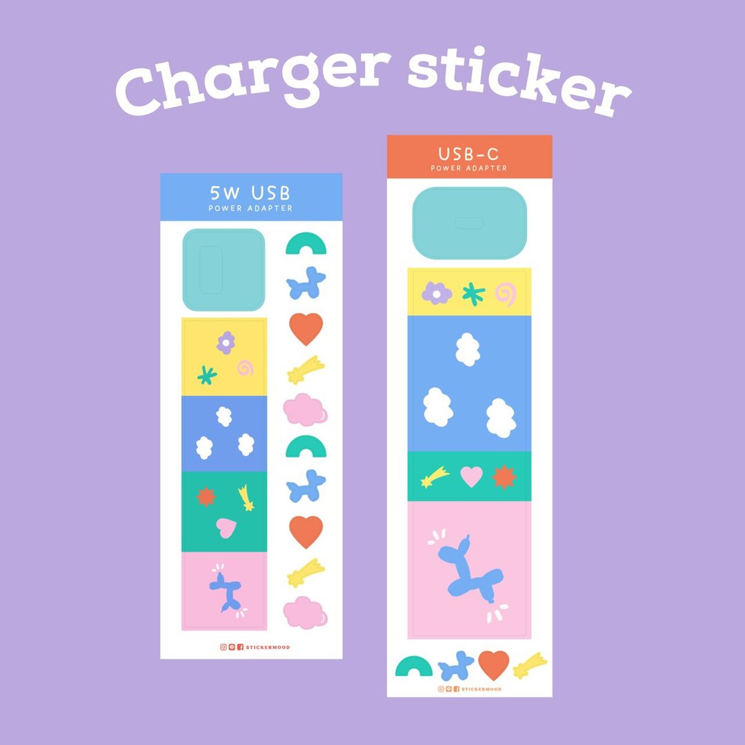 Balloon dog charger sticker - 贴纸 - 其他材质 多色