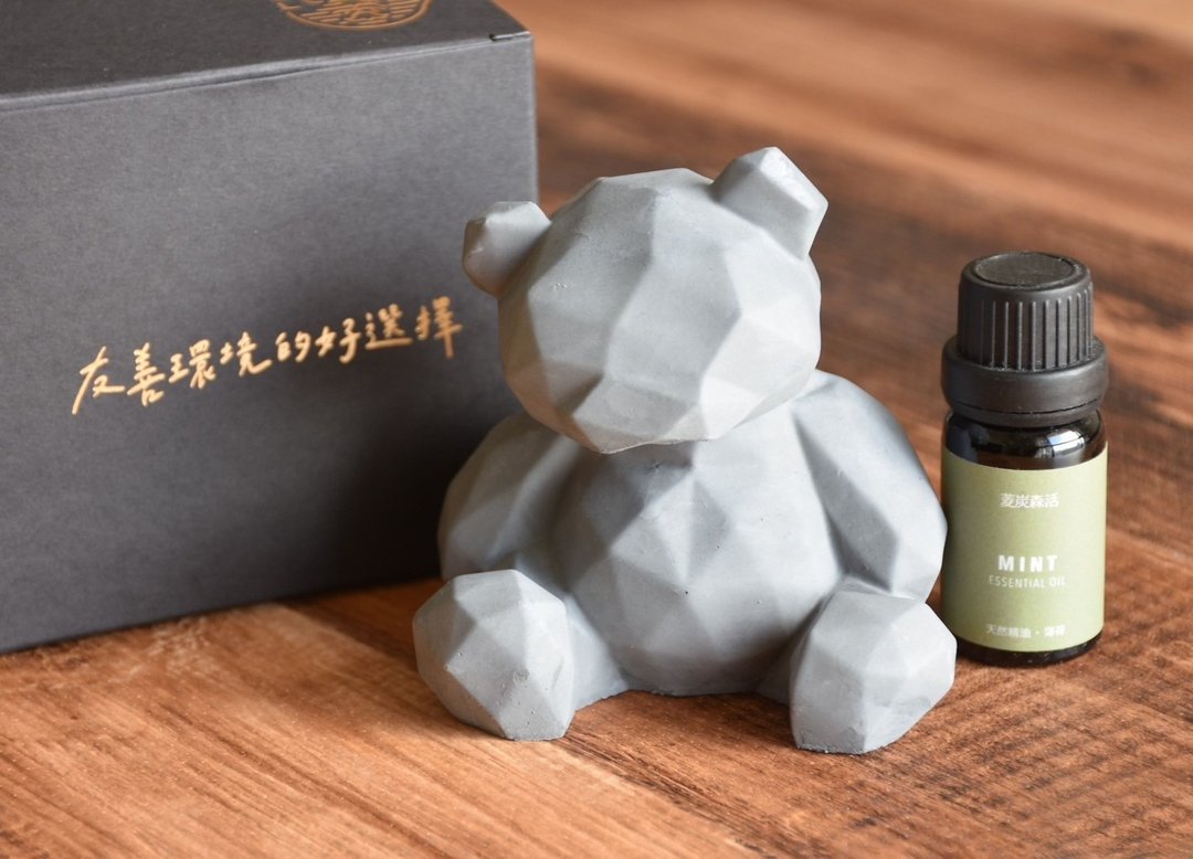 菱炭造型扩香石-灰熊    预购7日 - 香薰/精油/线香 - 水泥 灰色