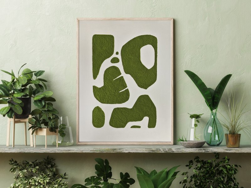 绿色纹理墙面艺术 | 绿色纹理艺术 | 绿色纹理艺术 | 绿湾 6 - 墙贴/壁贴 - 棉．麻 绿色