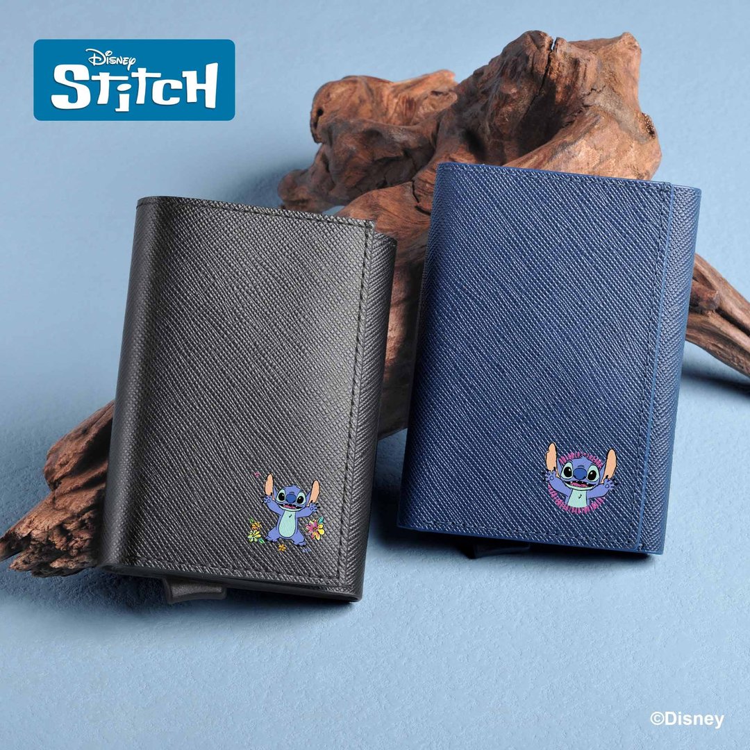 史迪仔  Stitch 定制化刻字 RFID防盗皮革钱包 (2色) - 皮夹/钱包 - 真皮 黑色
