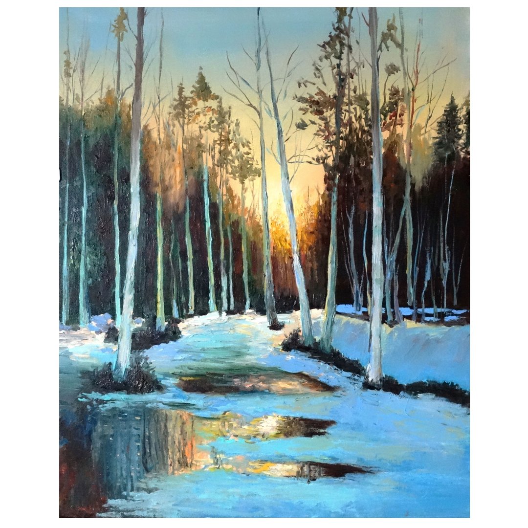 Birch Trees Oil Painting Landscape Original Art Aspen Trees Artwork Canvas Art - 海报/装饰画/版画 - 其他材质 多色