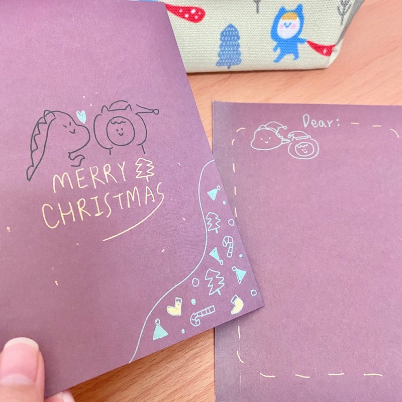 Nings可爱小蓝 圣诞卡 红色圣诞 - 卡片/明信片 - 纸 