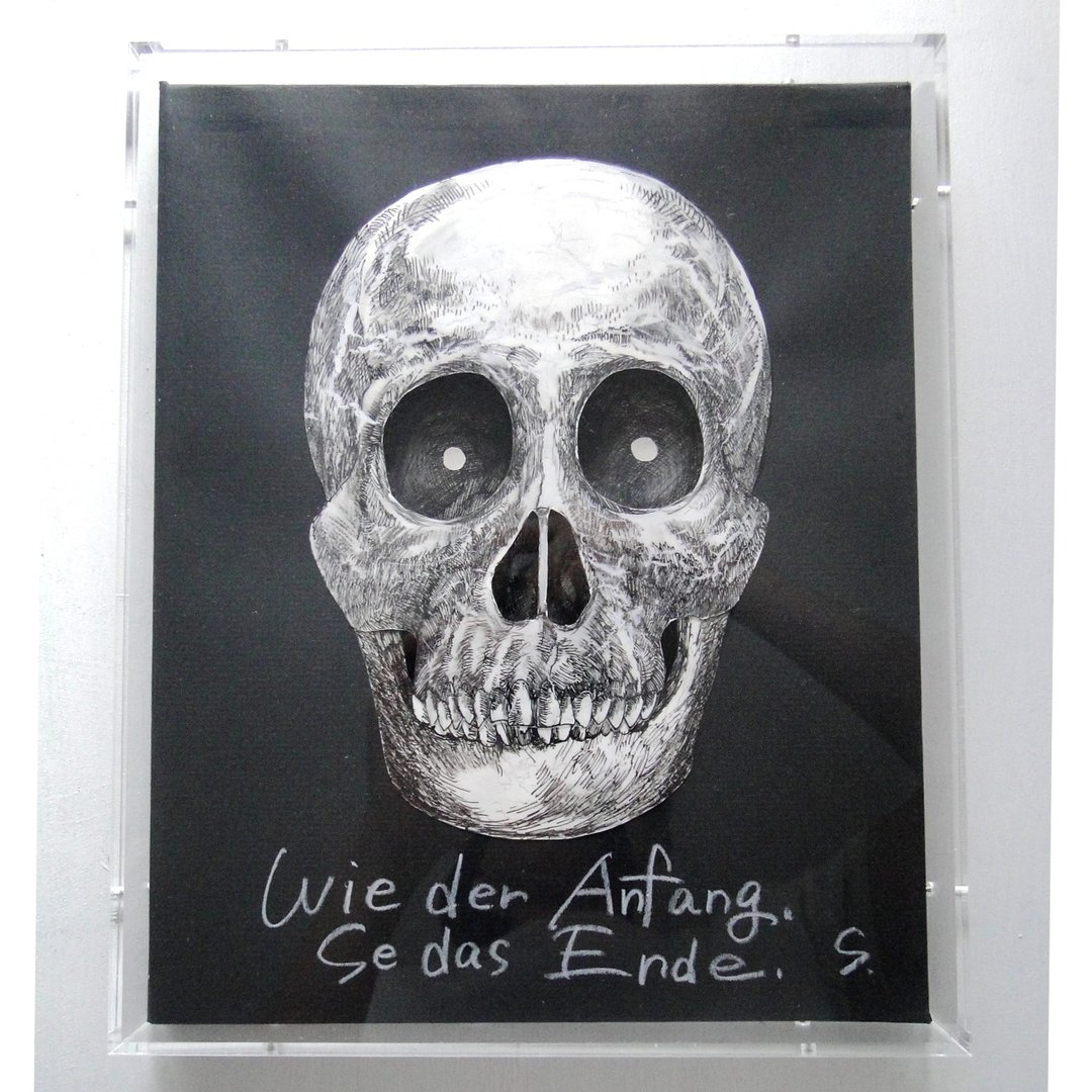 Original Skull Drawing - 海报/装饰画/版画 - 颜料 黑色