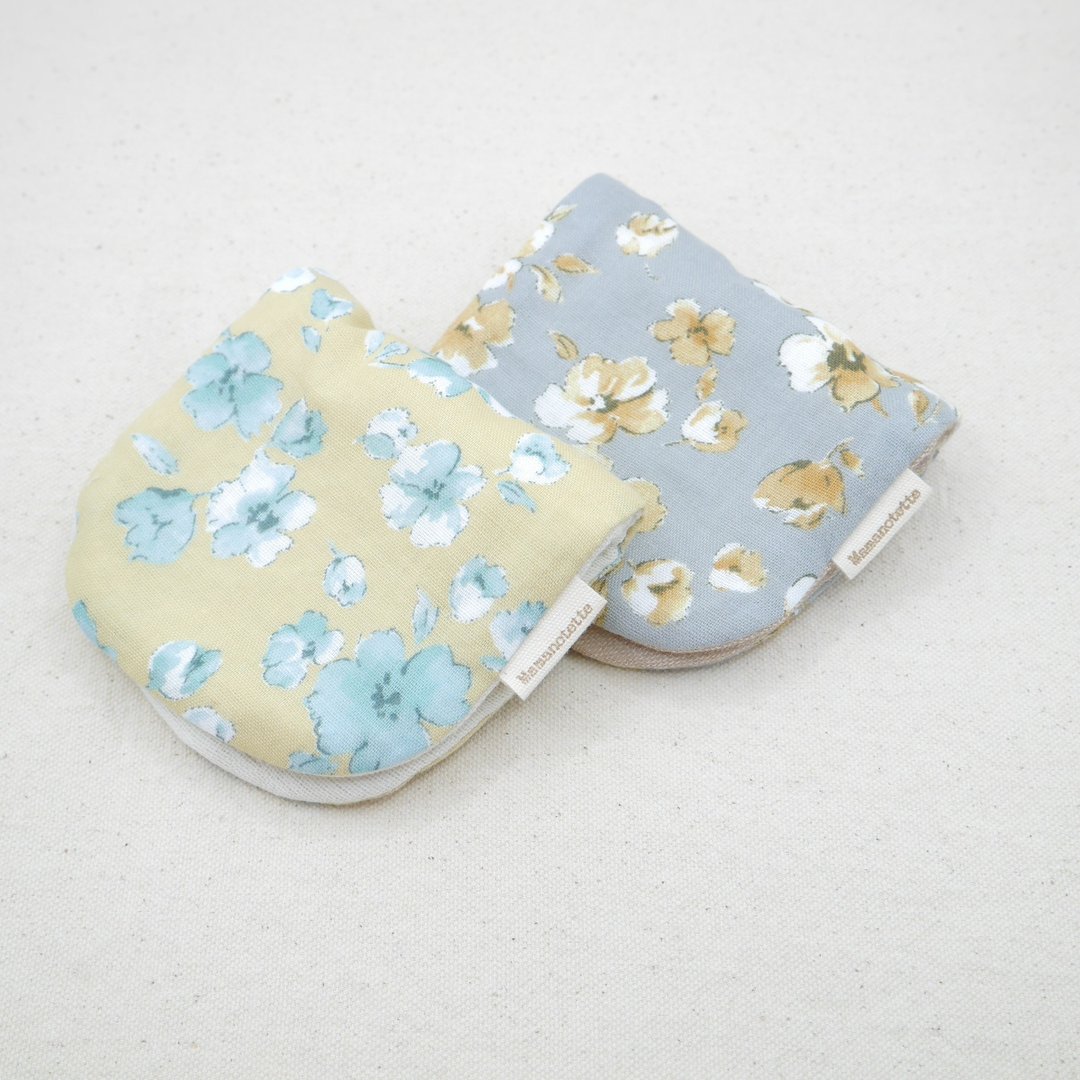 蓬松柔软手帕 / 双色花卉-Two-Tone Flower- / S尺寸 10×20cm Fuwamoko 纱布手帕 - 手帕/方巾 - 棉．麻 多色