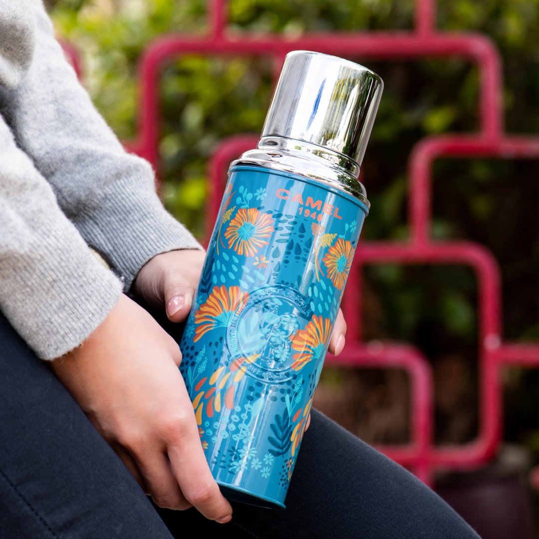 骆驼牌 450ml 玻璃胆真空保温瓶 花卉系列 | 炮仗花 116FC - 保温瓶/保温杯 - 其他材质 多色