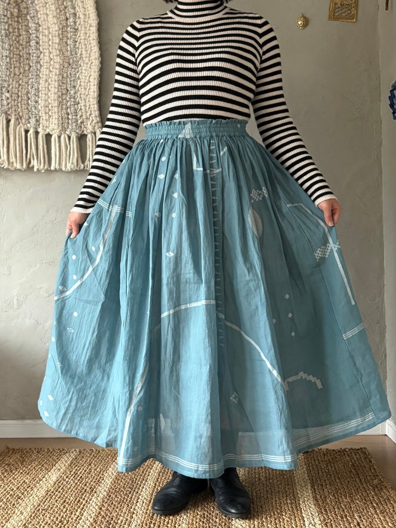 印度手工织布百褶裙 - 裙子 - 棉．麻 