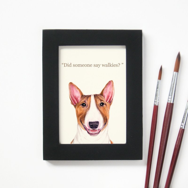 狗狗画像 卧房餐厅挂画 宠物水彩复制画 装饰画  爱狗礼物斗牛㹴 - 海报/装饰画/版画 - 纸 多色