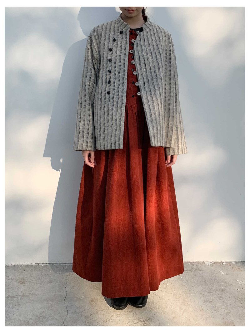 改良中式气质米条粗花呢短羊毛外套 - 女装西装外套/风衣 - 棉．麻 多色